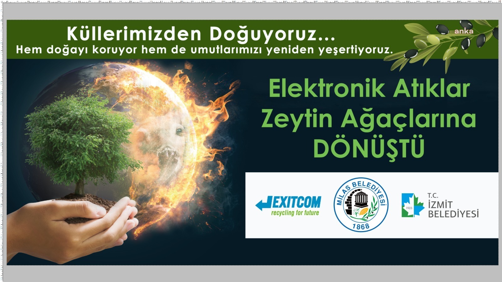 İZMİT’İN DÖNÜŞTÜRÜLEN ATIKLARI, ZEYTİN FİDESİ OLUYOR