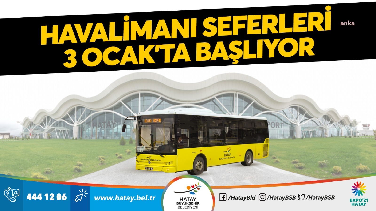 HATAY'DA HAVALİMANI SEFERLERİ 3 OCAK’TA BAŞLIYOR