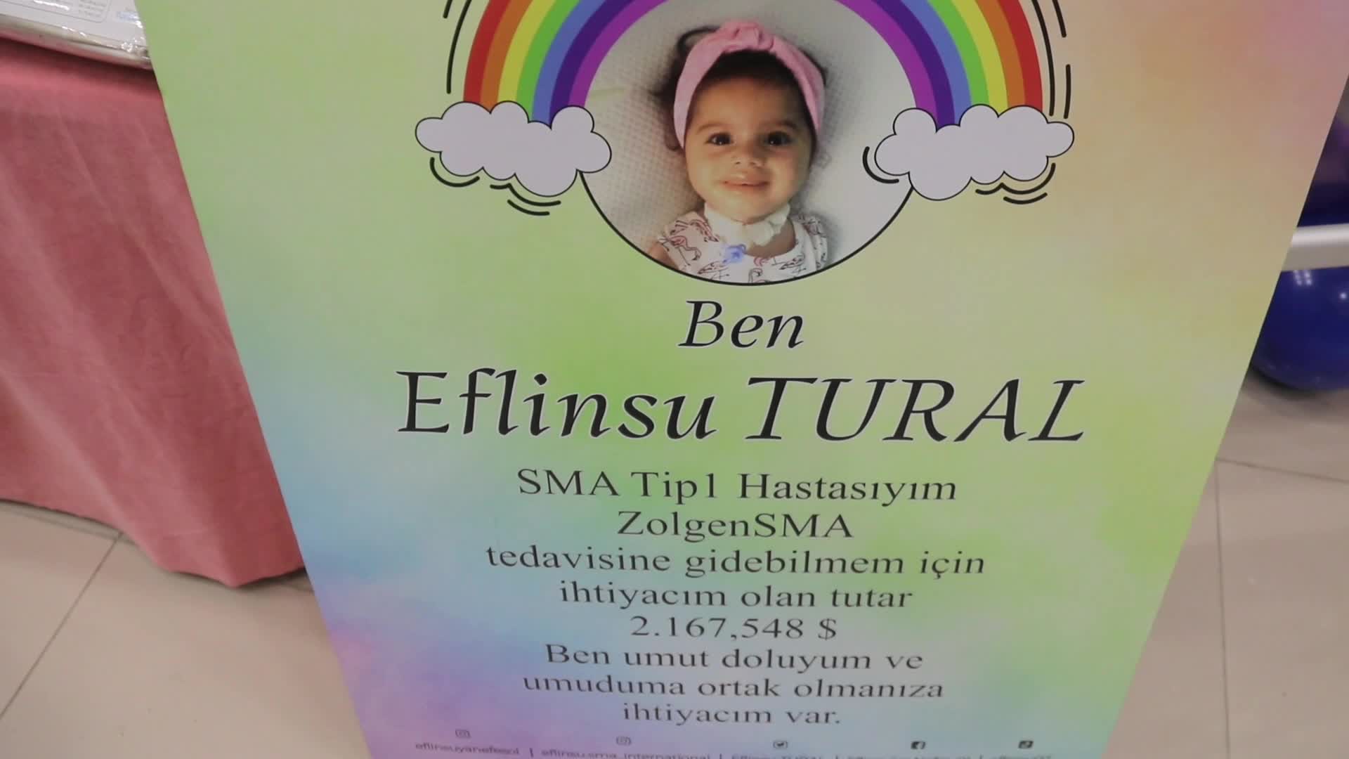 SMA HASTASI 4 YAŞINDAKİ EFLİNSU İÇİN BURDUR'DA ETKİNLİK DÜZENLENDİ