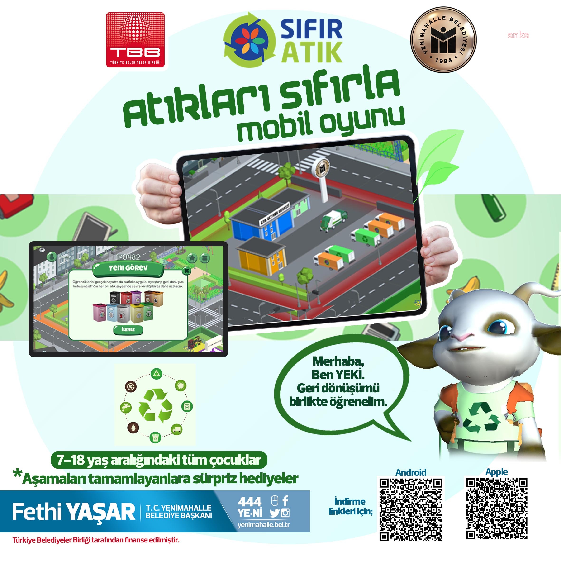 YENİMAHALLE BELEDİYESİ’NDEN EĞİTİCİ MOBİL ÇOCUK OYUNU