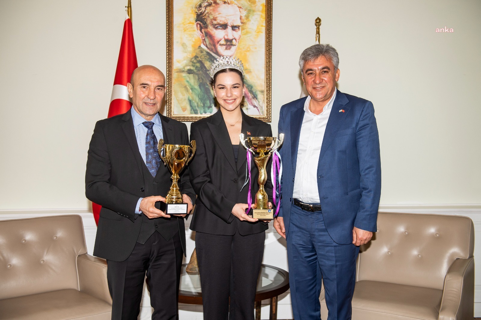TUNÇ SOYER, MİLLİ JİMNASTİKÇİ BURÇAK ŞENMAN’I AĞIRLADI