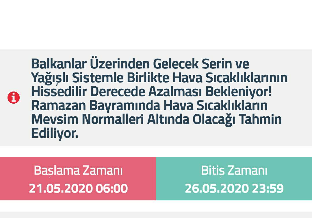 TÜRKİYE, RAMAZAN BAYRAMINDA BALKANLAR ÜZERİNDEN GELEN YAĞIŞLI HAVA İLE SERİNLEYECEK