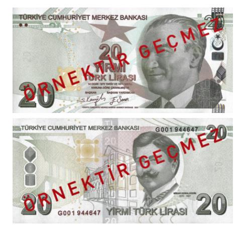 MERKEZ BANKASI, PİYASAYA YENİ 20 TL'LİK BANKNOT SÜRDÜ