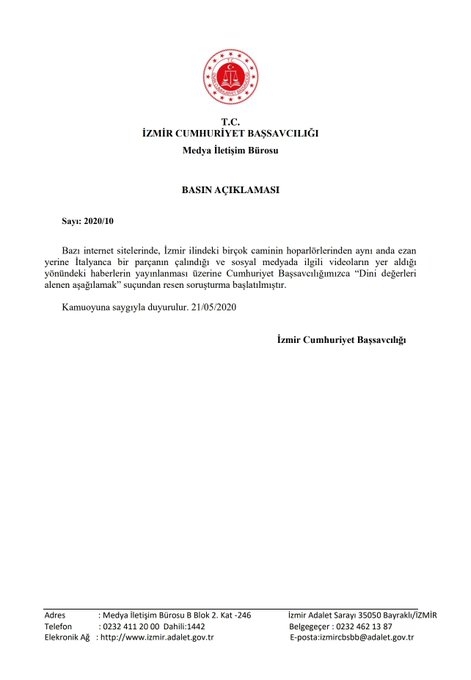 İZMİR'DE 'ÇAV BELLA’ SORUŞTURMASI