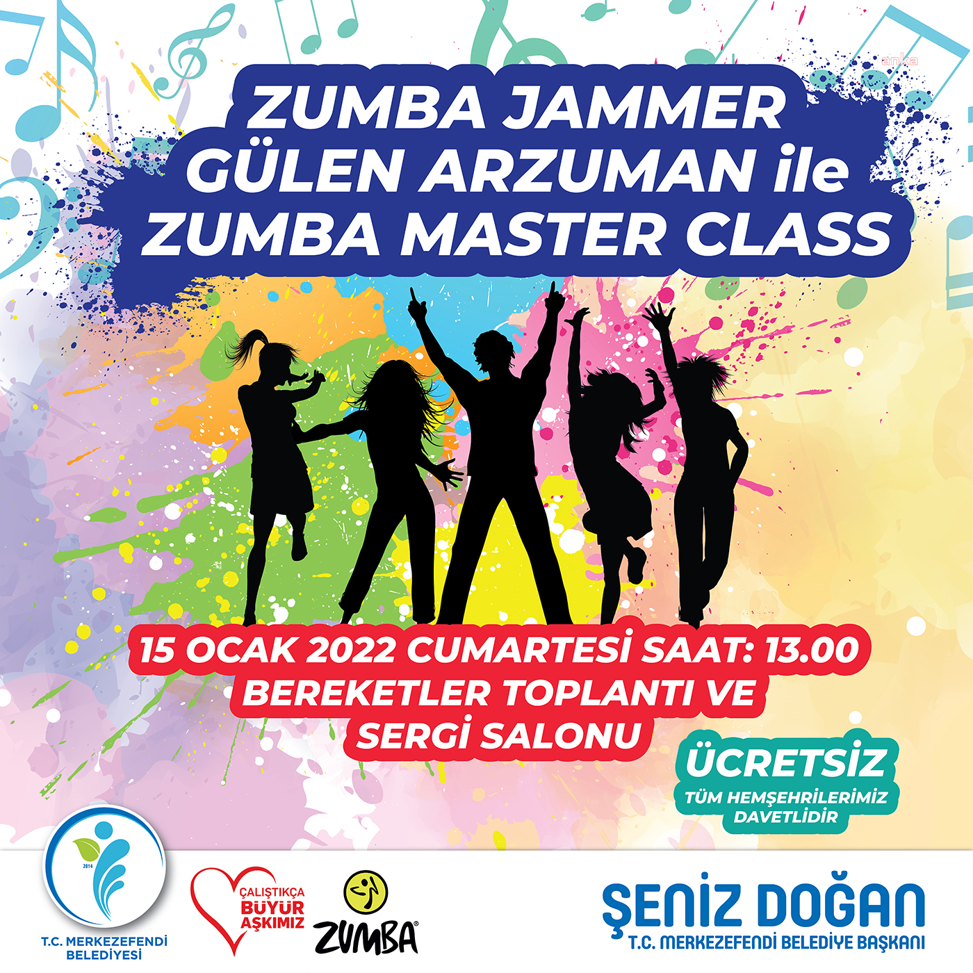 MERKEZEFENDİ BELEDİYESİ ZUMBA MASTER CLASS ETKİNLİĞİ DÜZENLEYECEK