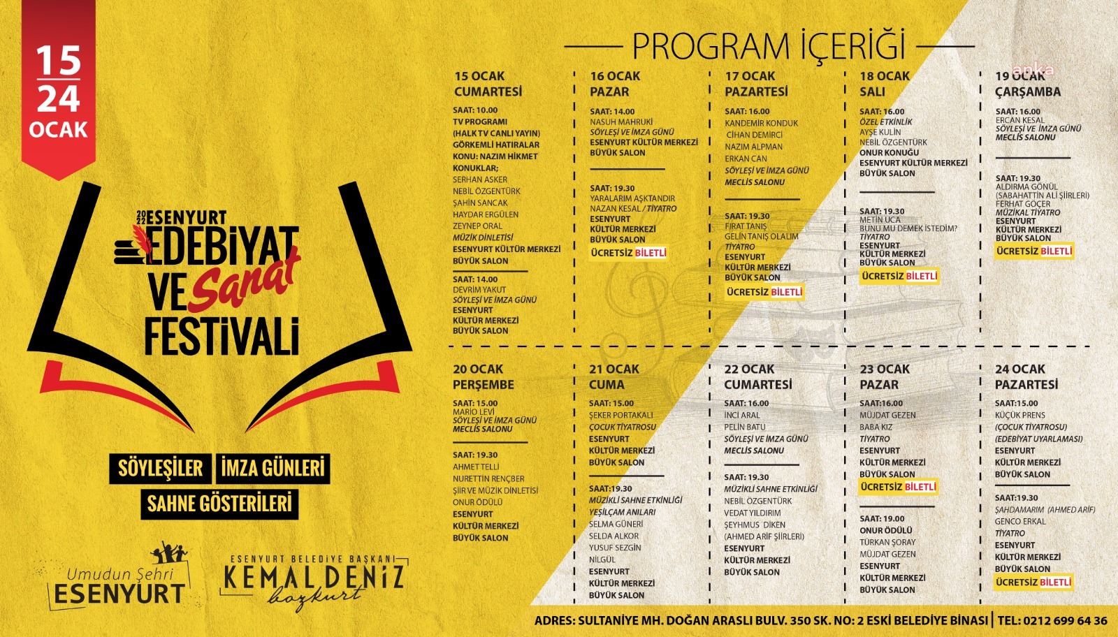 ESENYURT, 10 GÜN BOYUNCA KÜLTÜRÜN VE SANATIN MERKEZİ OLACAK