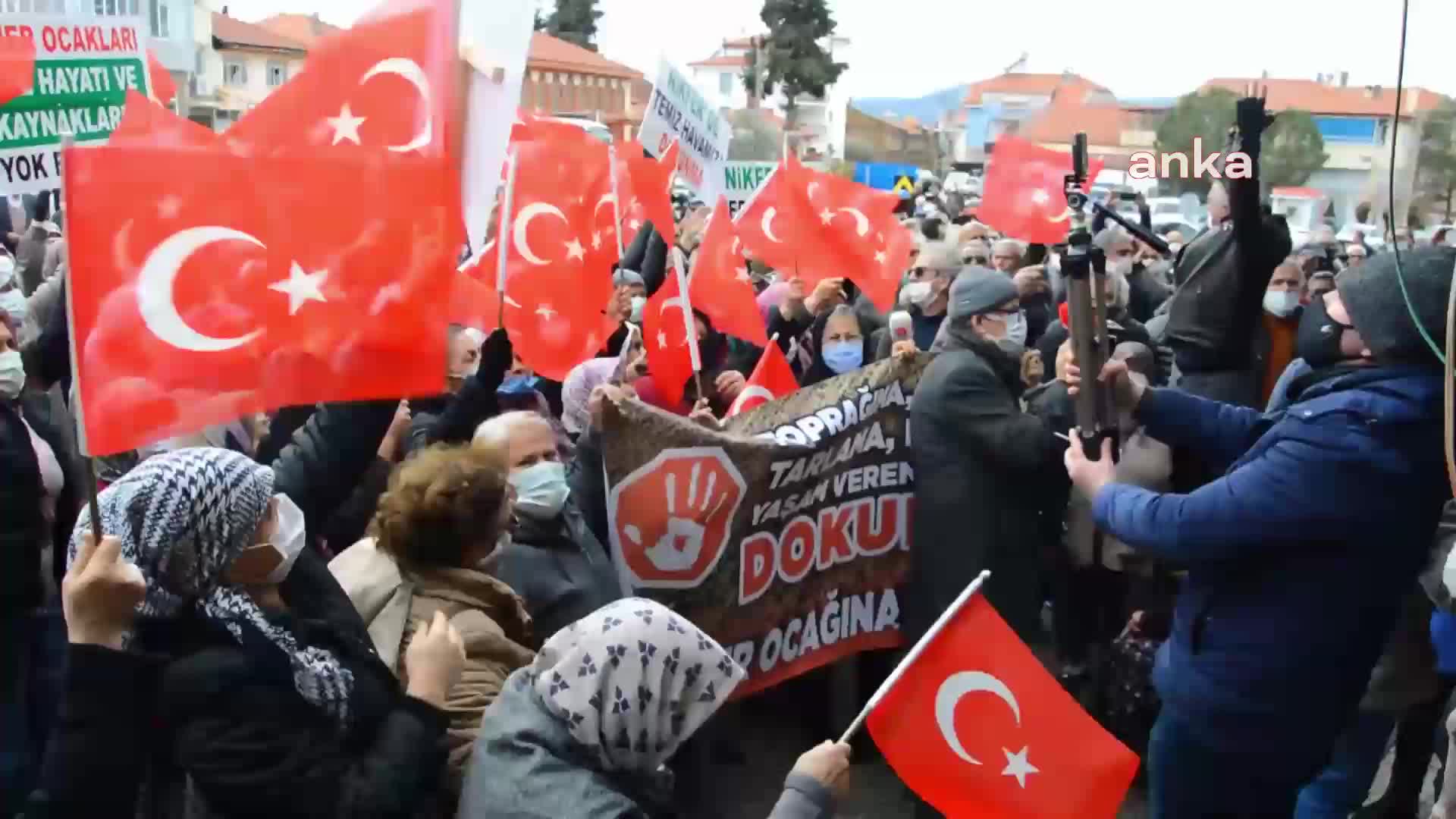 DENİZLİ'DE HALK MERMER OCAĞINA KARŞI ÇIKTI