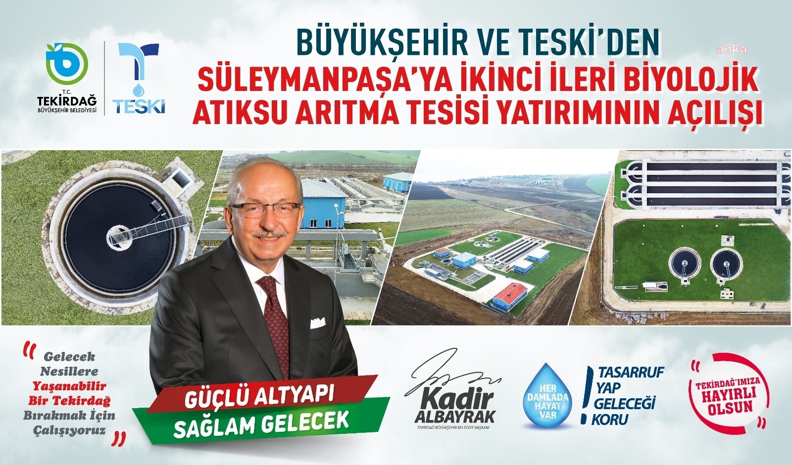 TEKİRDAĞ BÜYÜKŞEHİR VE TESKİ’DEN SÜLEYMANPAŞA’YA İKİNCİ İLERİ BİYOLOJİK ATIK SU ARITMA TESİSİ