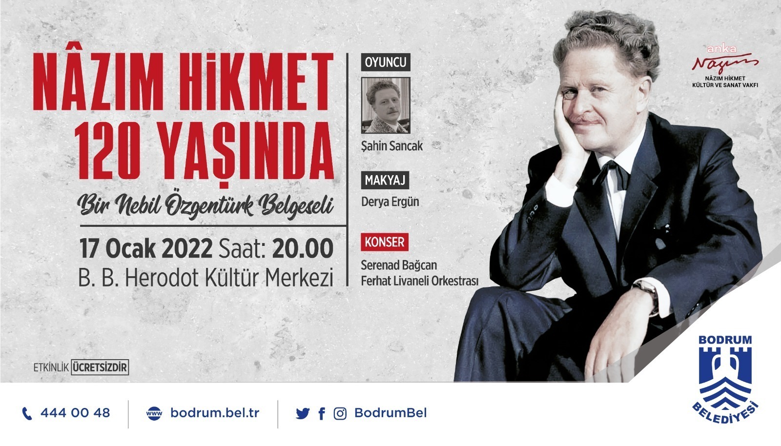 NAZIM HİKMET, DOĞUM GÜNÜNDE BODRUM'DA ANILACAK