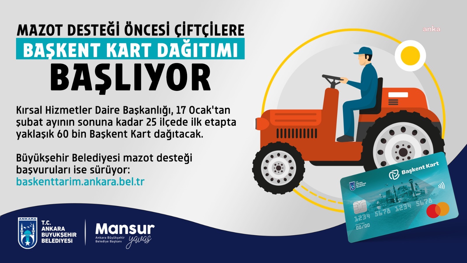 ABB, MAZOT DESTEĞİ İÇİN ÇİFTÇİLERE 'BAŞKENT KART' DAĞITIMINA BAŞLIYOR