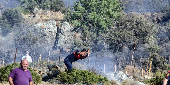 BODRUM GÜRECE'DE KORKUTAN YANGIN