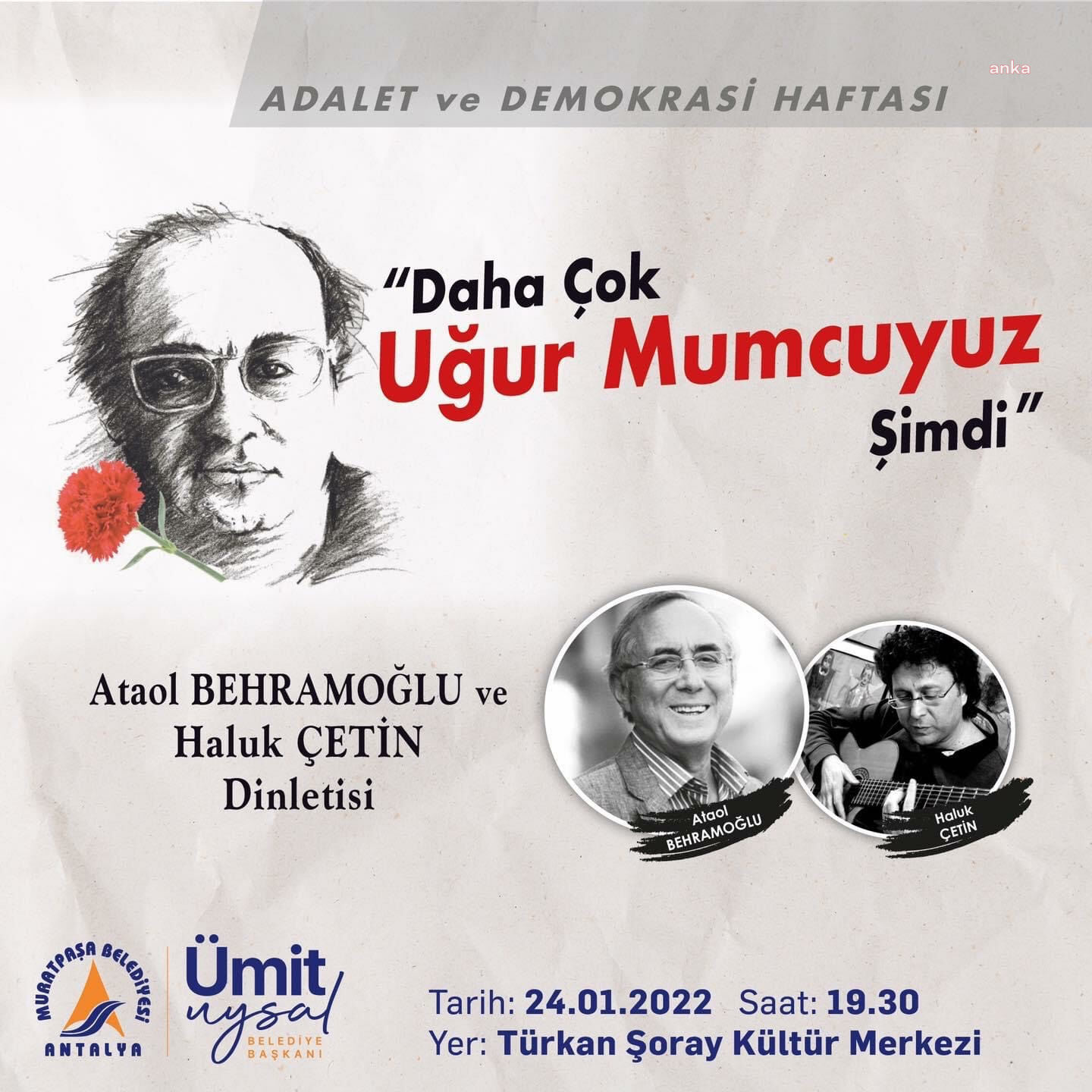 MURATPAŞA BELEDİYESİ'NDEN ADALET VE DEMOKRASİ HAFTASI’NDA ANMA PROGRAMI