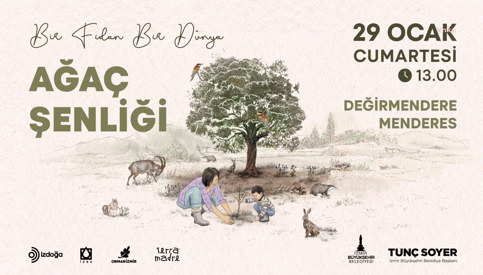 İZMİR'DE 3 BİN 816 FİDAN TOPRAKLA BULUŞUYOR