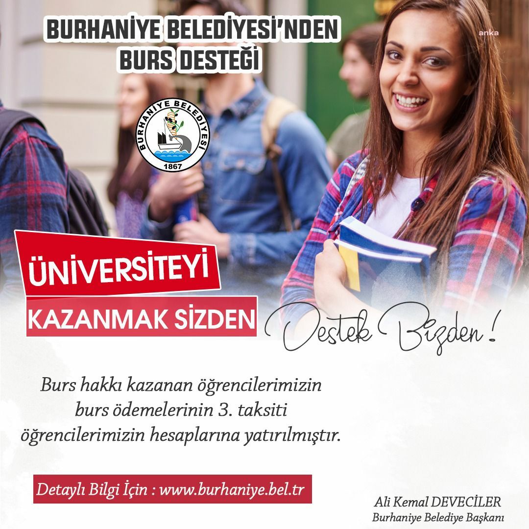 BURHANİYE BELEDİYESİ'NİN ÜNİVERSİTE ÖĞRENCİLERİNE BURS DESTEĞİ DEVAM EDİYOR