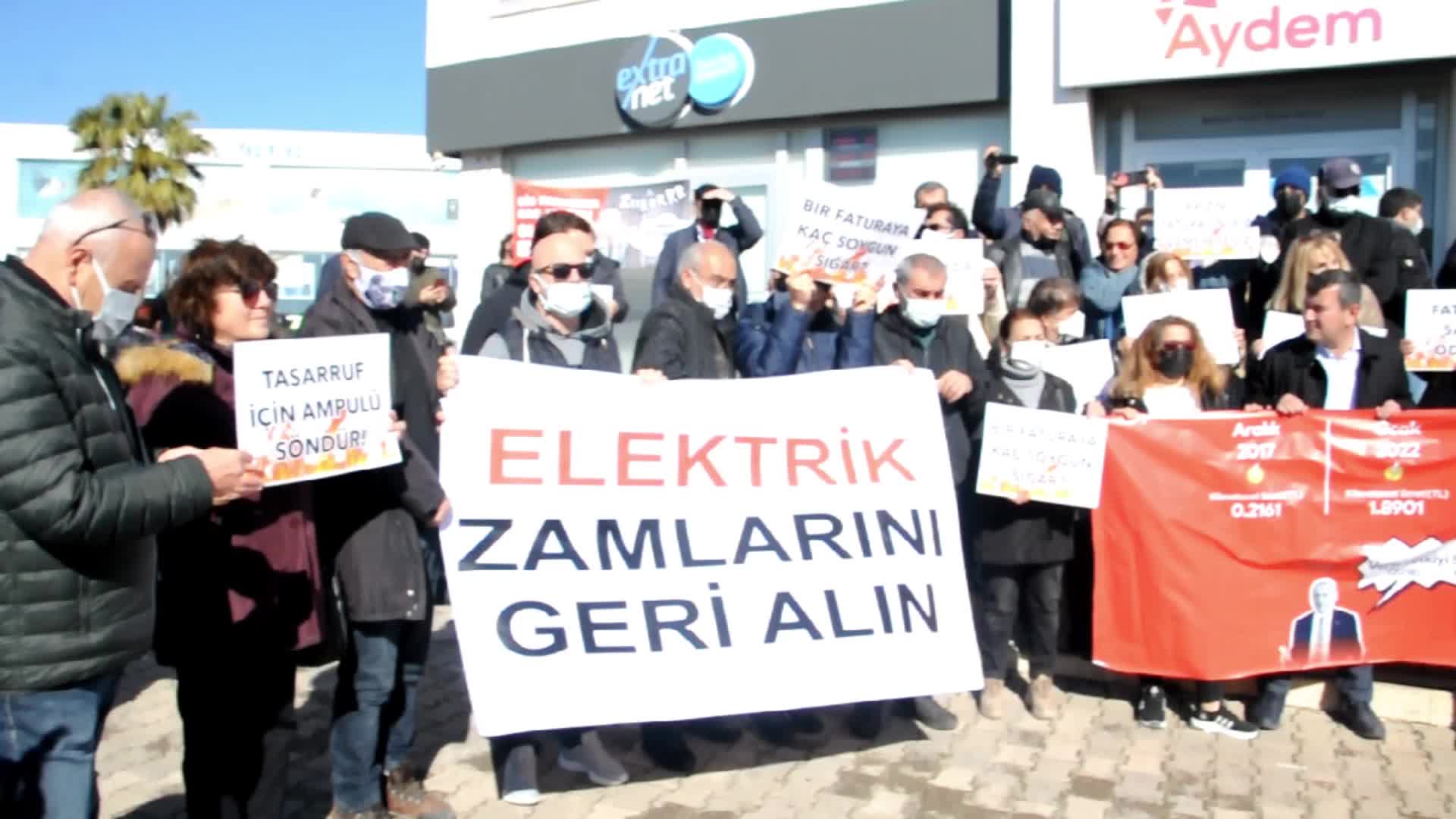 BODRUM'DA ELEKTRİK FATURALARI PROTESTO EDİLDİ