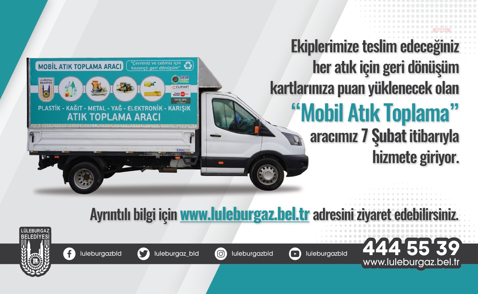 LÜLEBURGAZ BELEDİYESİ'NDEN MOBİL ATIK TOPLAMA HİZMETİ