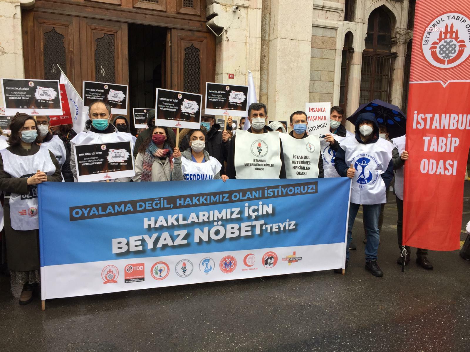 SAĞLIKÇILARDAN 'BEYAZ NÖBET' EYLEMİ: TASARI MECLİS’E GELENE KADAR NÖBETTE OLACAĞIZ
