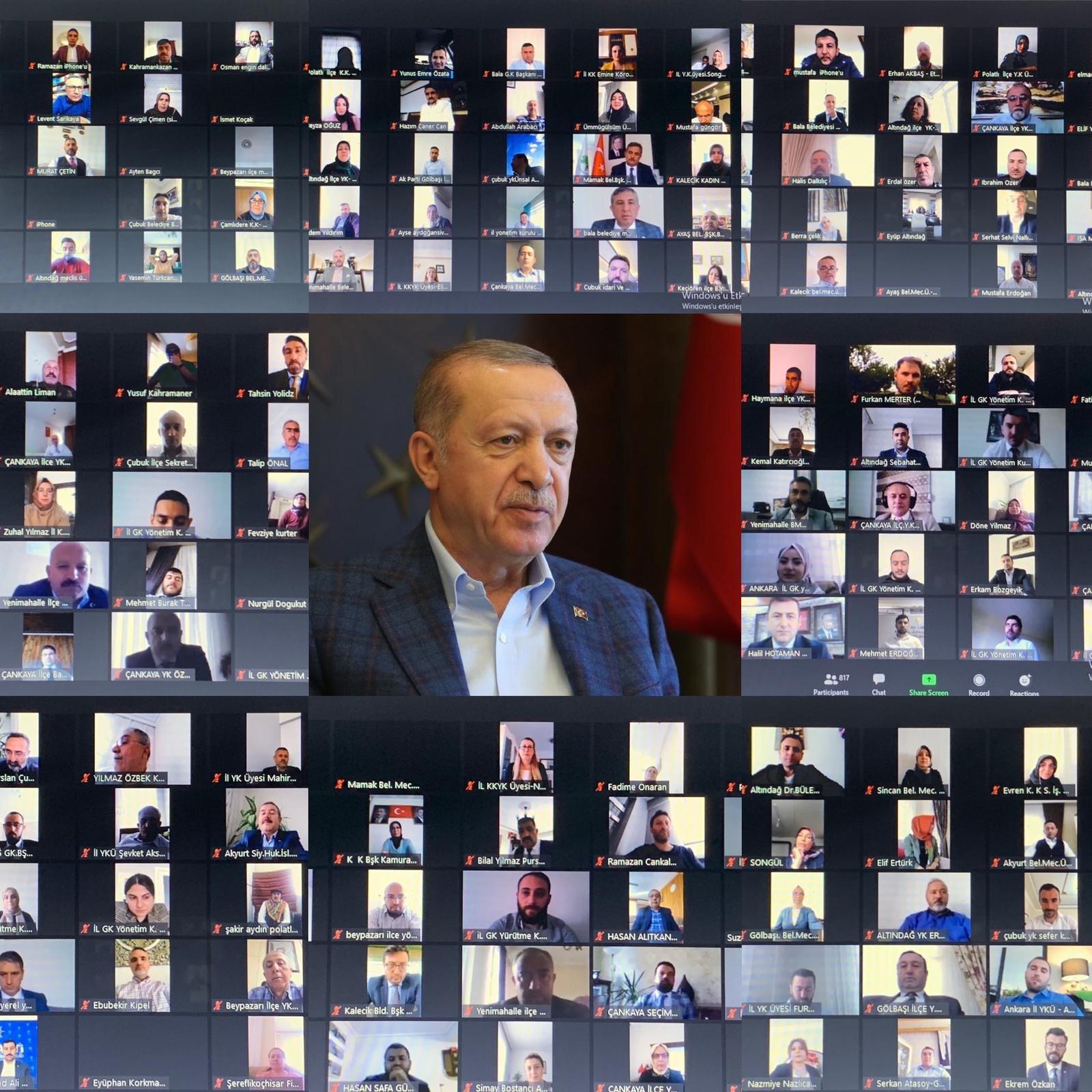 CUMHURBAŞKANI ERDOĞAN, AKP ANKARA İL TEŞKİLATINA ‘SAHAYA İNİN’ ÇAĞRISINDA BULUNDU
