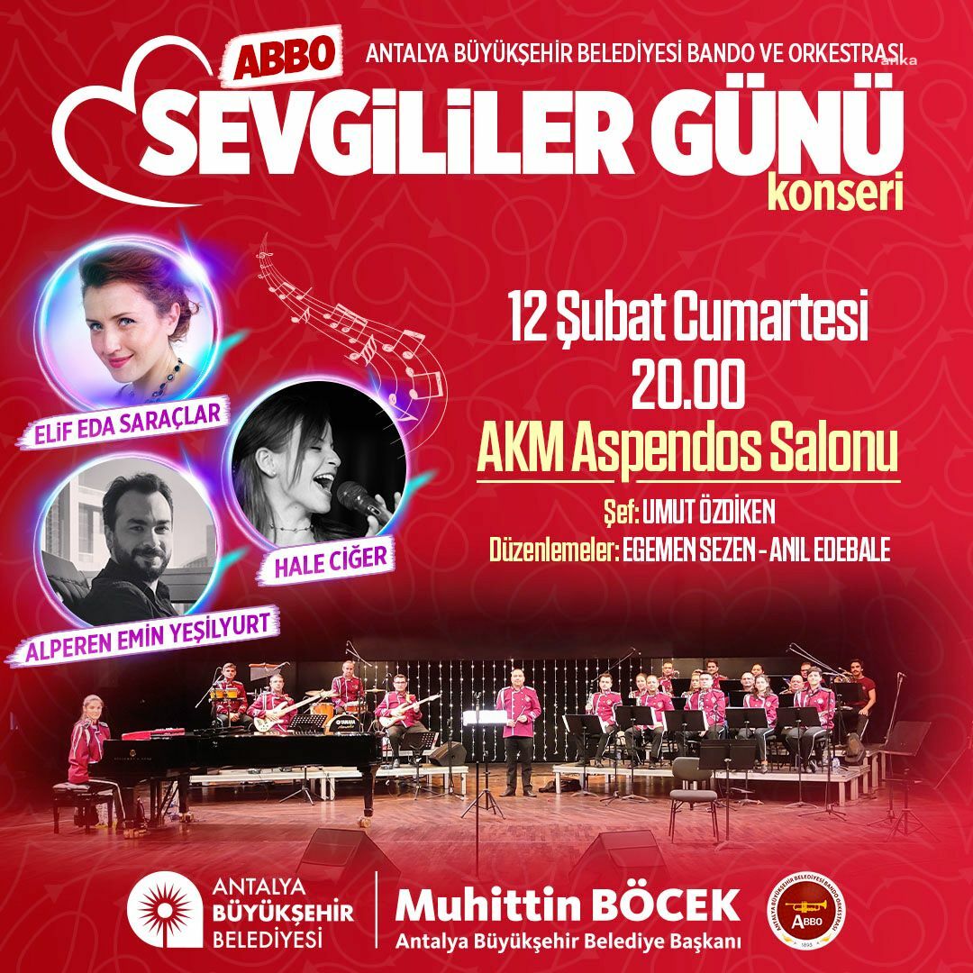 ANTALYA BÜYÜKŞEHİR'DEN 14 ŞUBAT'A ÖZEL KONSER