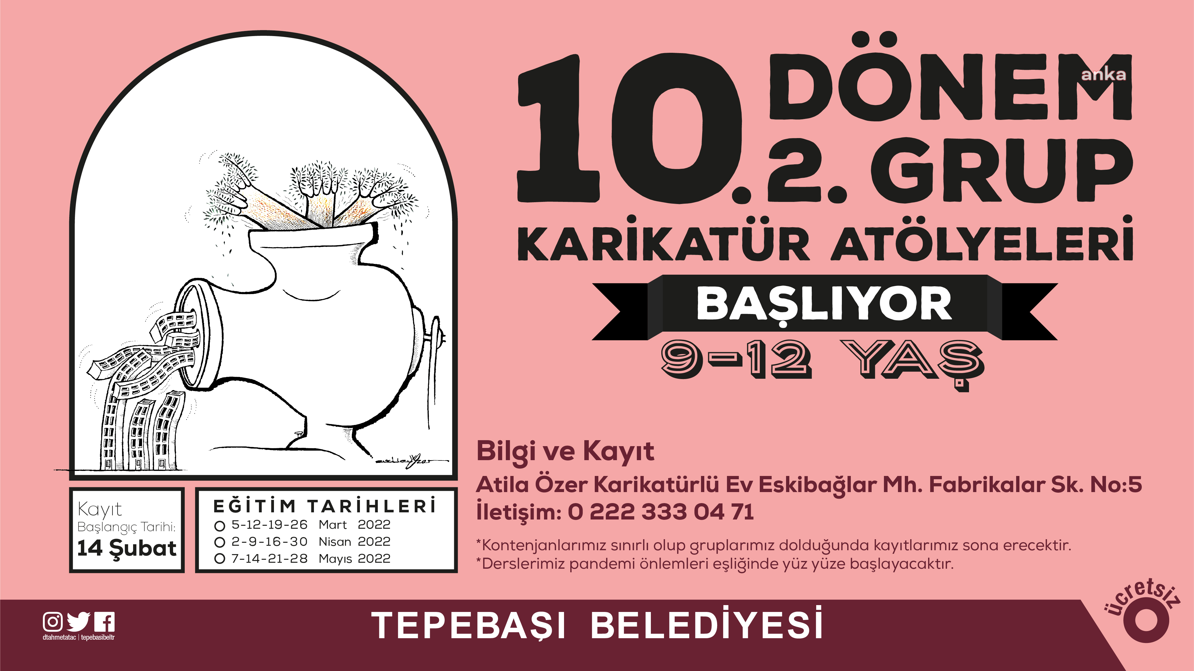 TEPEBAŞI BELEDİYESİ KARİKATÜR ATÖLYELERİNE KAYITLAR BAŞLIYOR