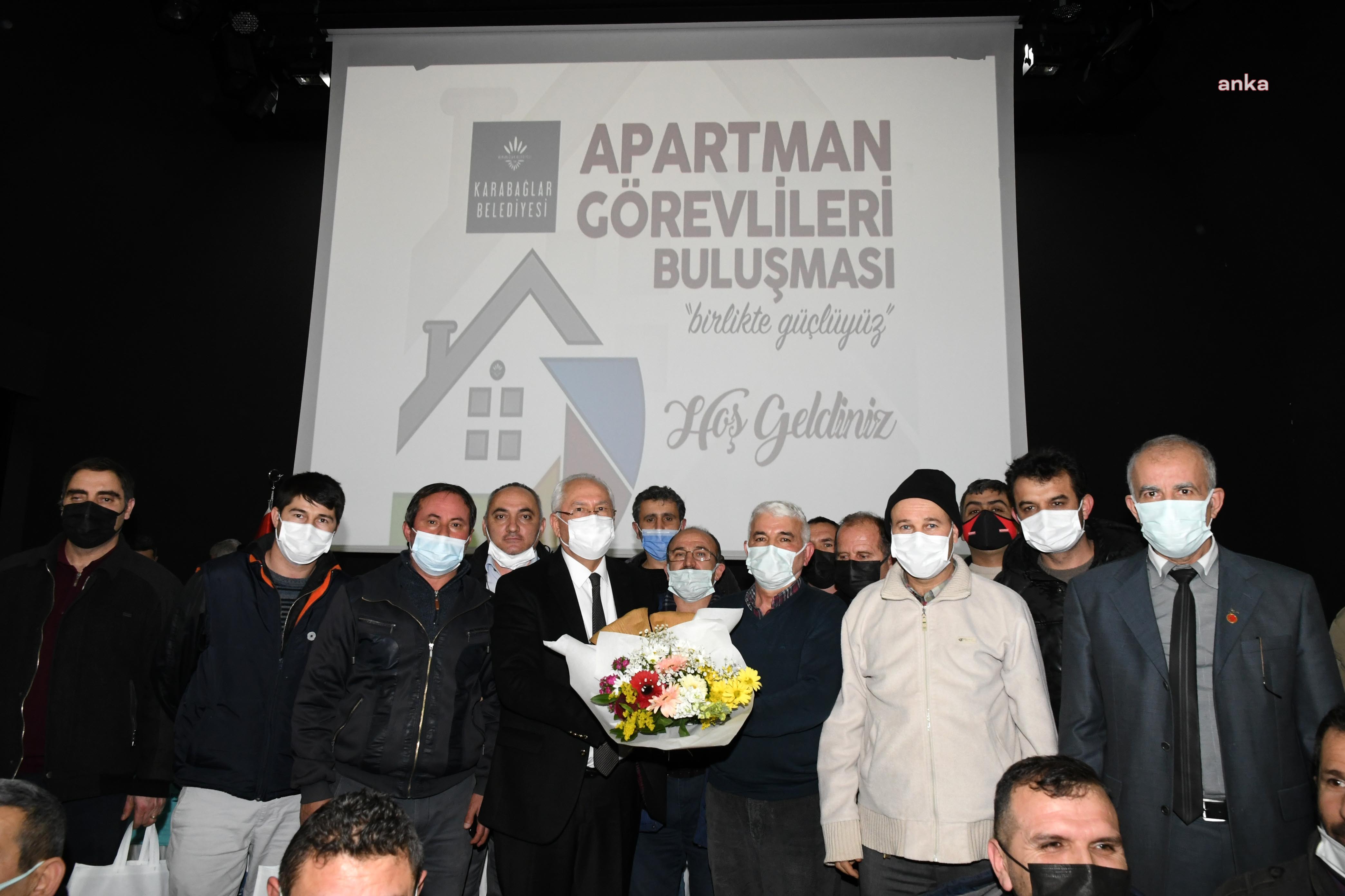 BAŞKAN SELVİTOPU, APARTMAN GÖREVLİLERİYLE BULUŞTU