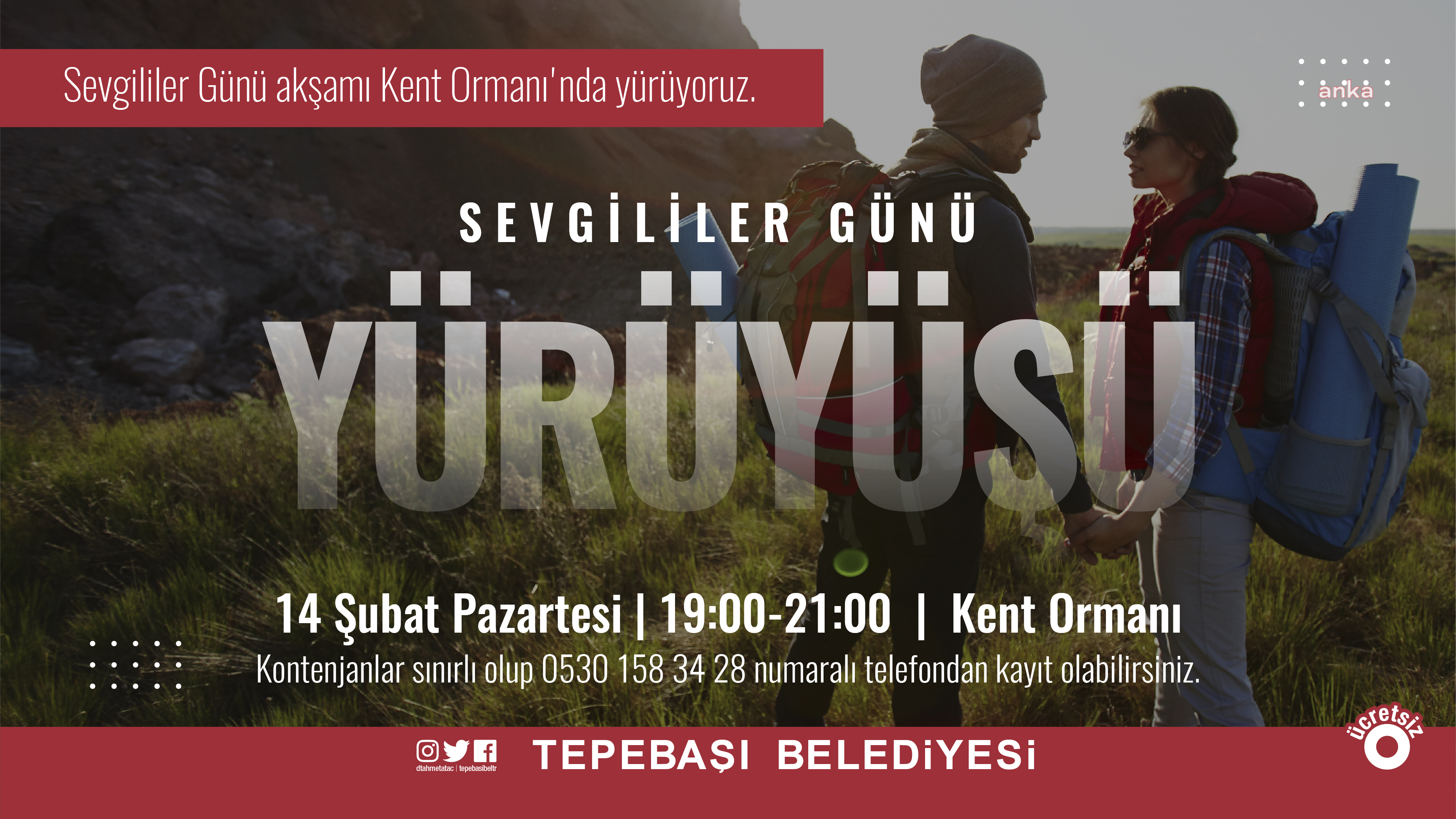 TEPEBAŞI BELEDİYESİ'NDEN 14 ŞUBAT SEVGİLİLER GÜNÜ YÜRÜYÜŞÜ