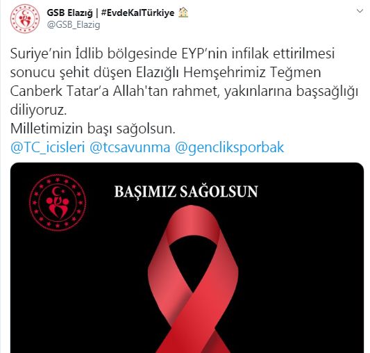 İDLİP’TE BİR ŞEHİT