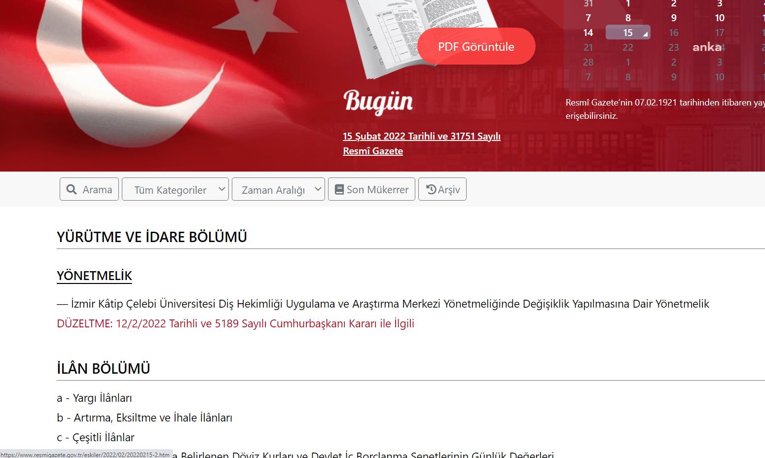 CUMHURBAŞKANI KARARI’NDAKİ “SEHVEN” HATAYA 4 SATIRLIK DÜZELTME