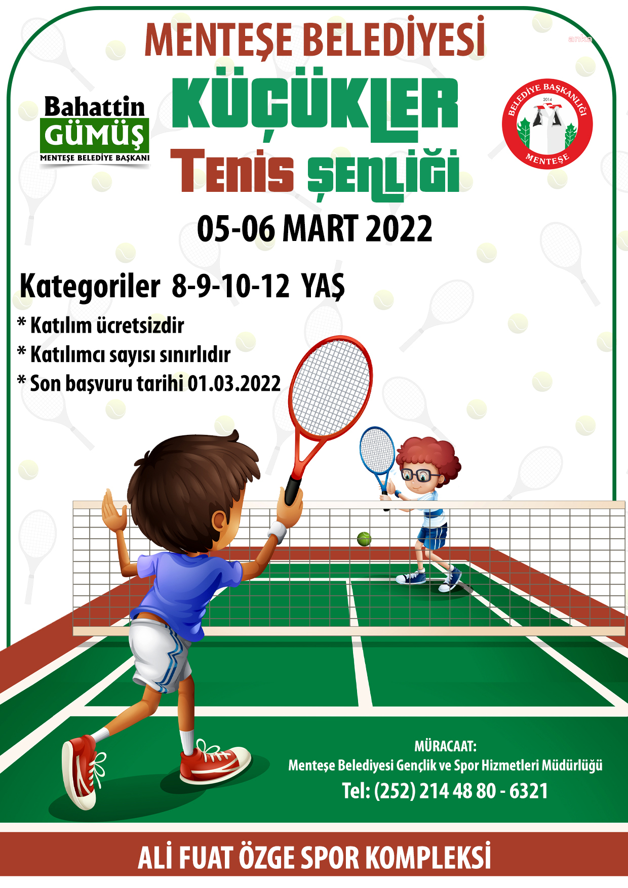 MENTEŞE BELEDİYESİ'NDEN KÜÇÜKLER TENİS ŞENLİĞİ