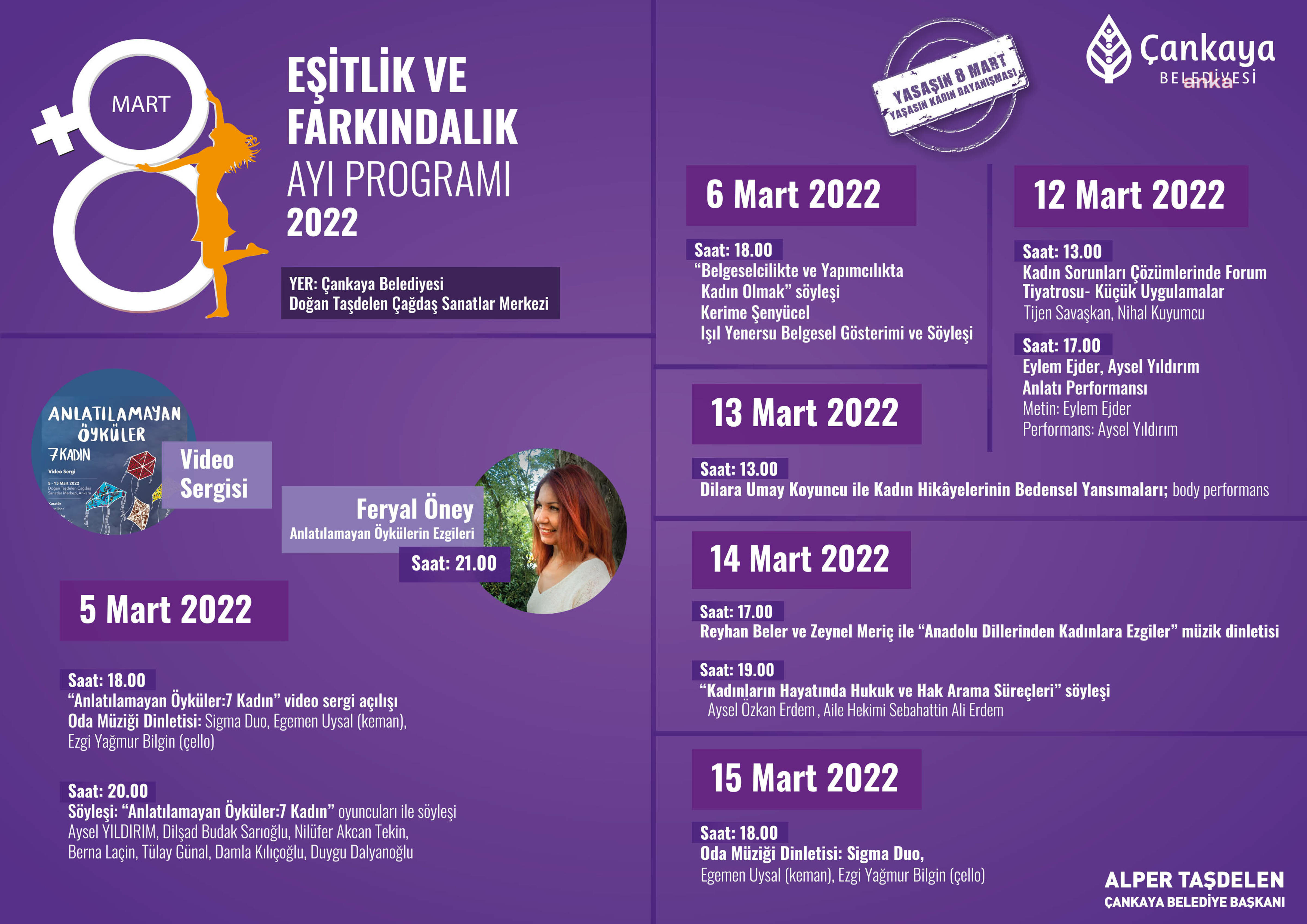 ÇANKAYA'DA "EŞİTLİK VE FARKINDALIK AYI" PROGRAMI BAŞLIYOR