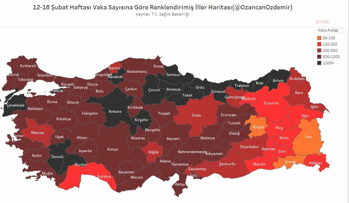 15 İLDE GÜNLÜK VAKA SAYISI 1.000'İ GEÇTİ