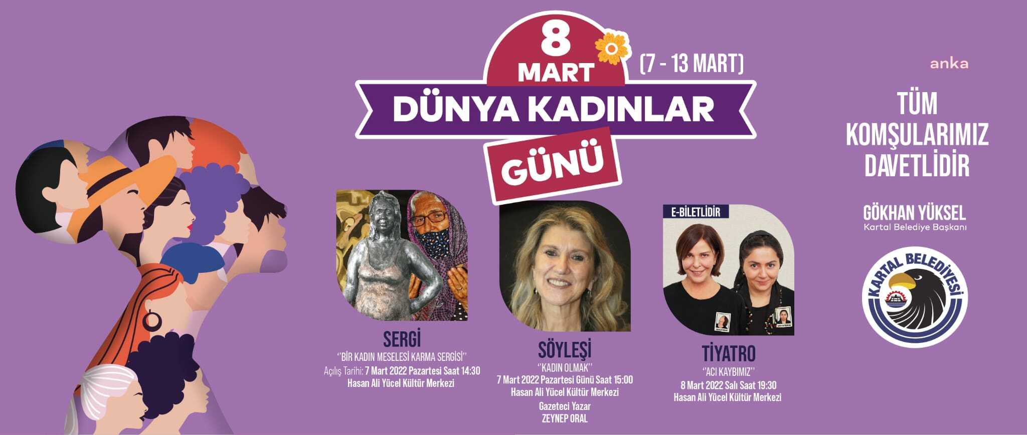 “KADINLAR GÜNÜ” KARTAL’DA BİR HAFTA SÜRECEK ÖZEL ETKİNLİKLERLE KUTLANACAK