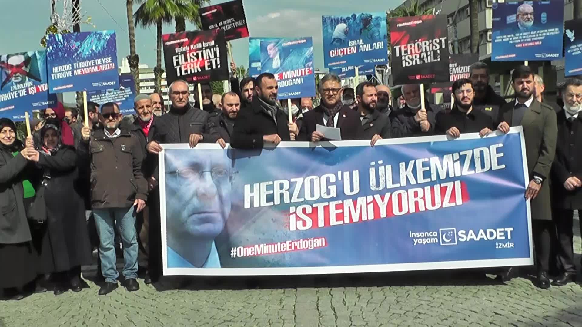SAADET PARTİSİ İZMİR İL BAŞKANLIĞI'NDAN 'HERZOG' PROTESTOSU