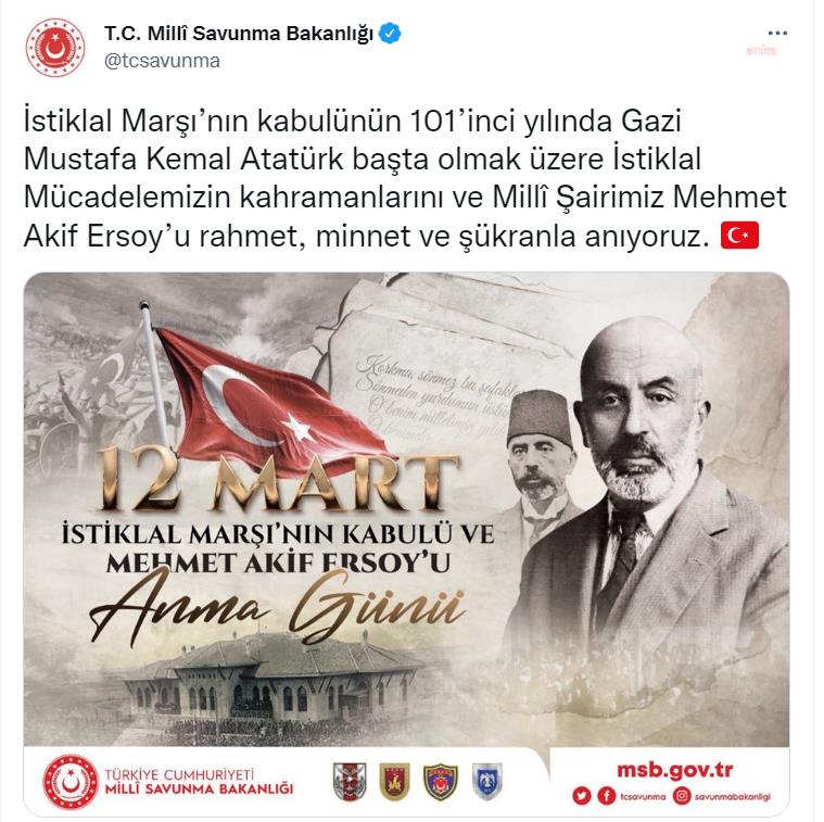 MSB, İSTİKLAL MARŞI’NIN KABULÜNÜN 101’İNCİ YIL DÖNÜMÜNÜ KUTLADI