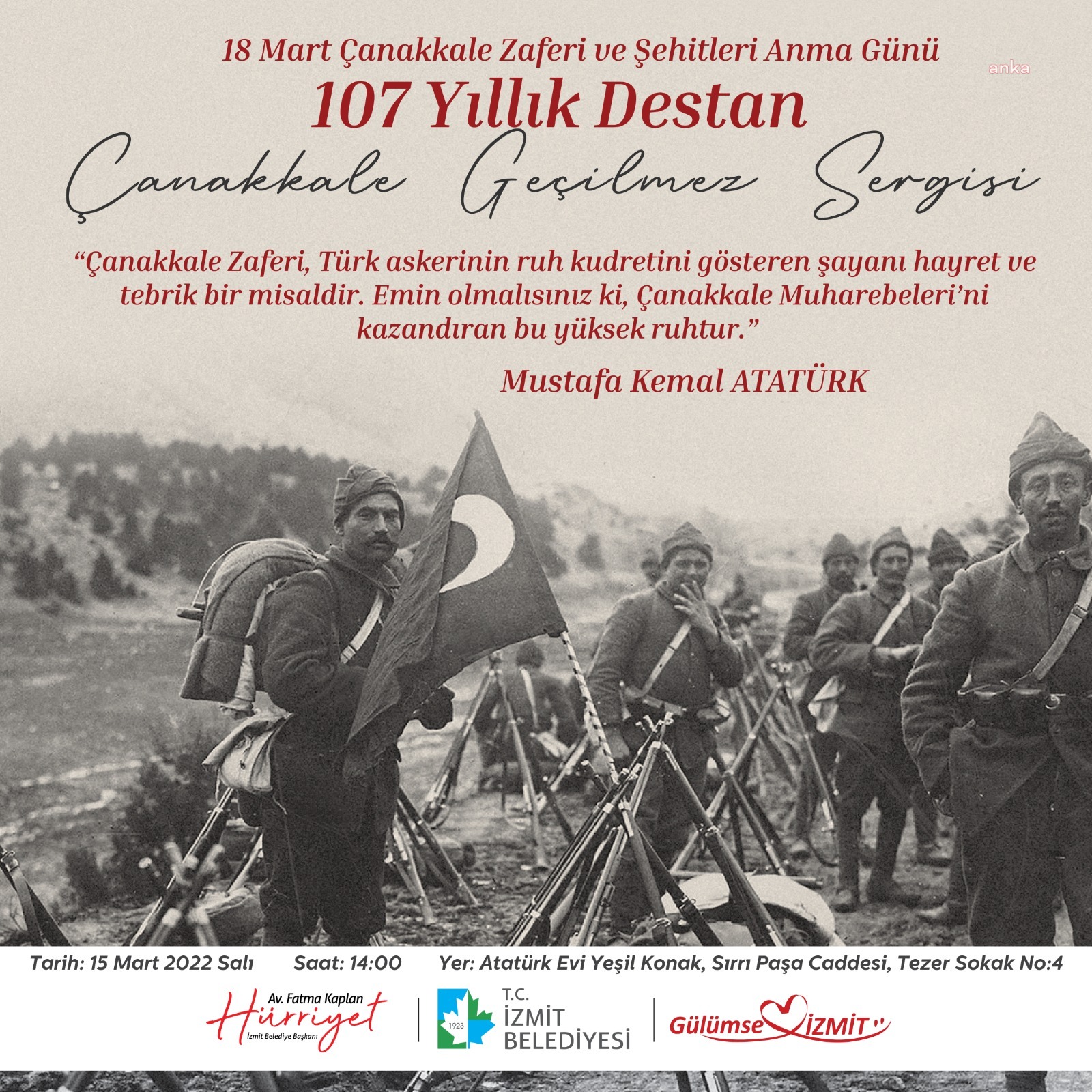 İZMİT’TE ÇANAKKALE SERGİSİ AÇILIYOR