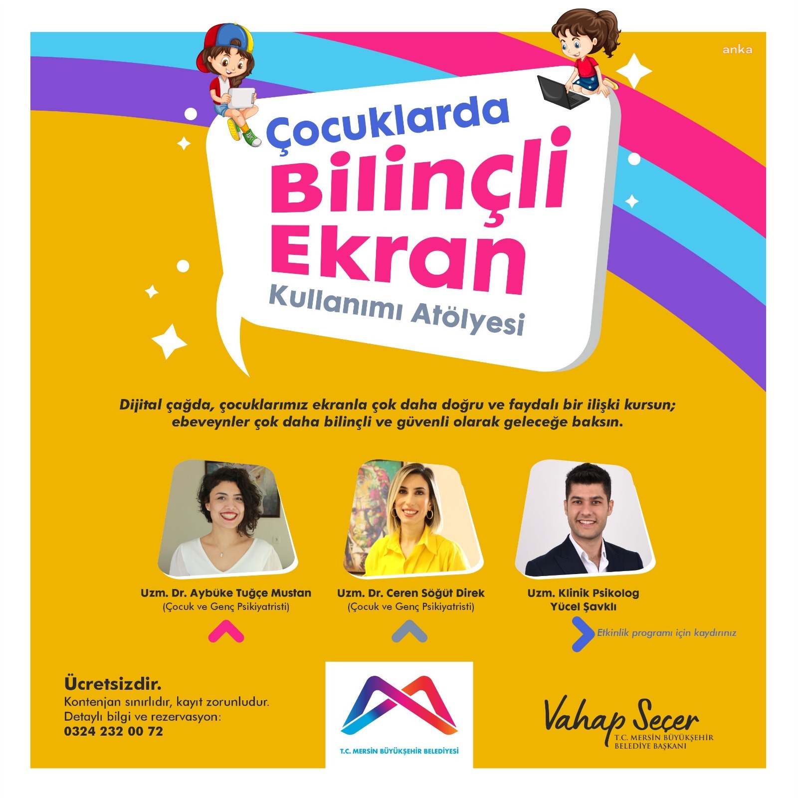 MERSİN BÜYÜKŞEHİR, ÇOCUKLARDA BİLİNÇLİ EKRAN KULLANIMI PROJESİ’Nİ BAŞLATIYOR