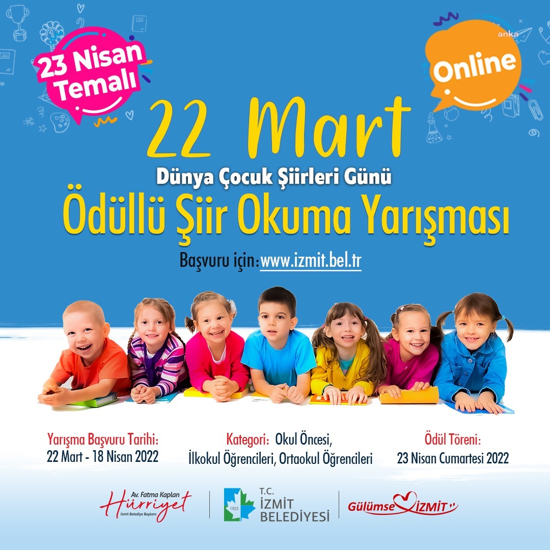 İZMİT BELEDİYESİ, ÖDÜLLÜ ŞİİR OKUMA YARIŞMASI DÜZENLEYECEK