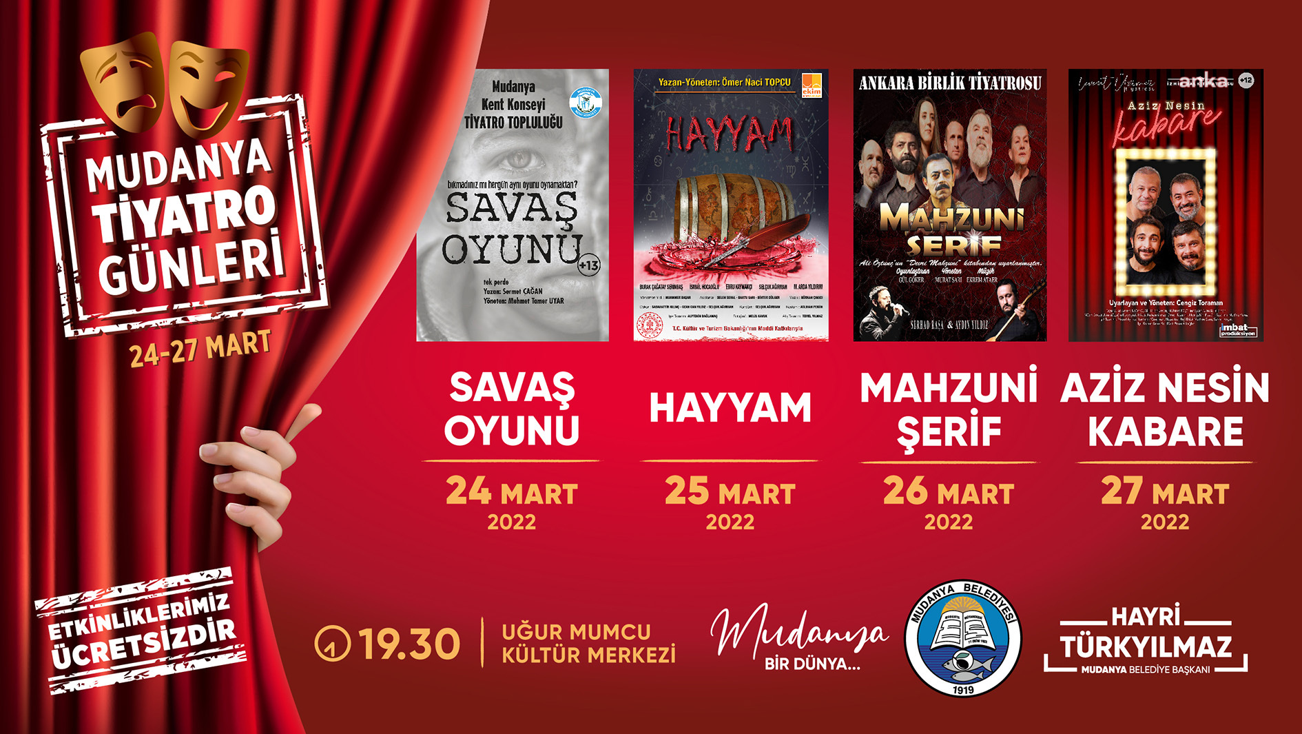 MUDANYA TİYATRO GÜNLERİ BAŞLIYOR