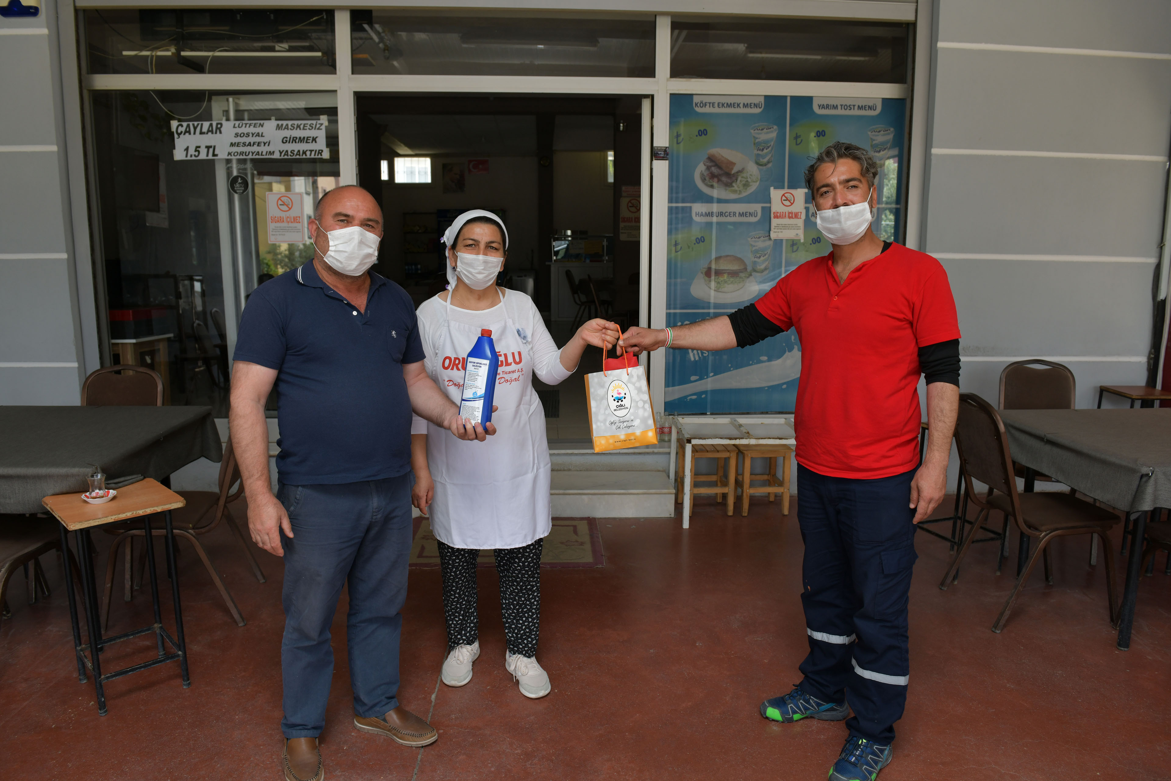 ÇİĞLİ'DE KAHVEHANE VE ÇAY OCAKLARINA HİJYEN SETİ