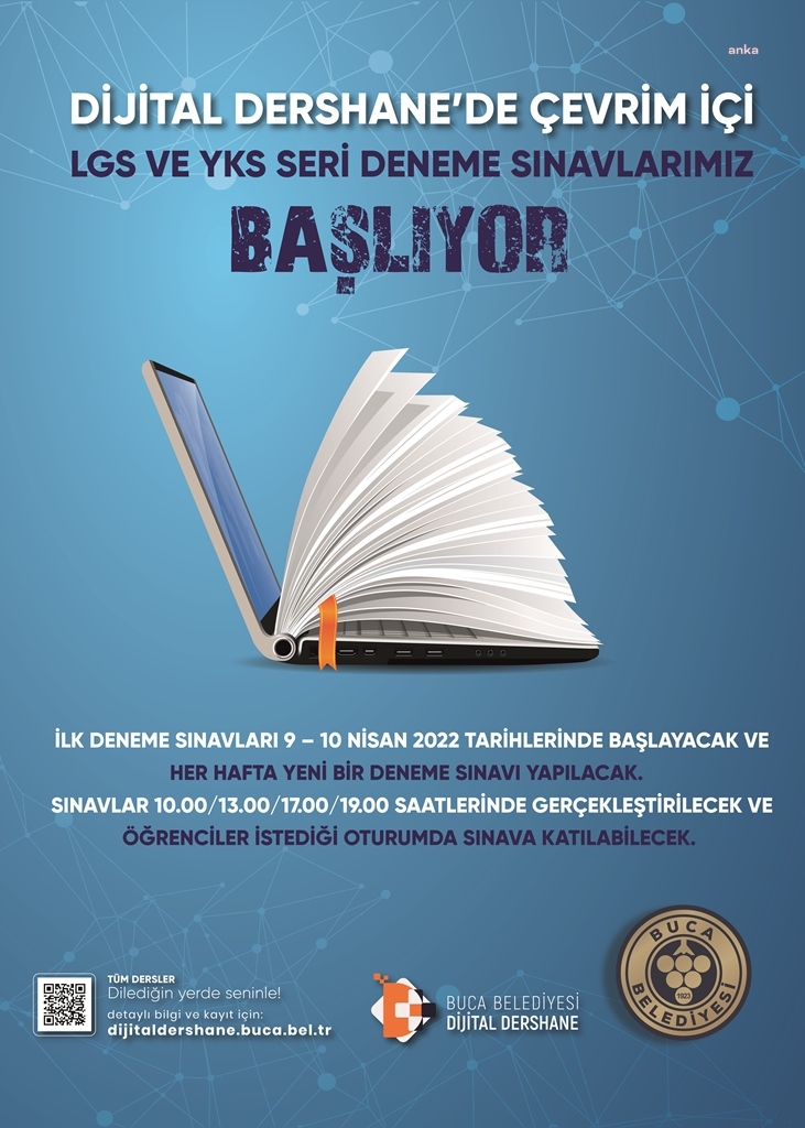BUCA’NIN DİJİTAL DERSHANESİ’NDE ÇEVRİMİÇİ SINAV DÖNEMİ BAŞLIYOR
