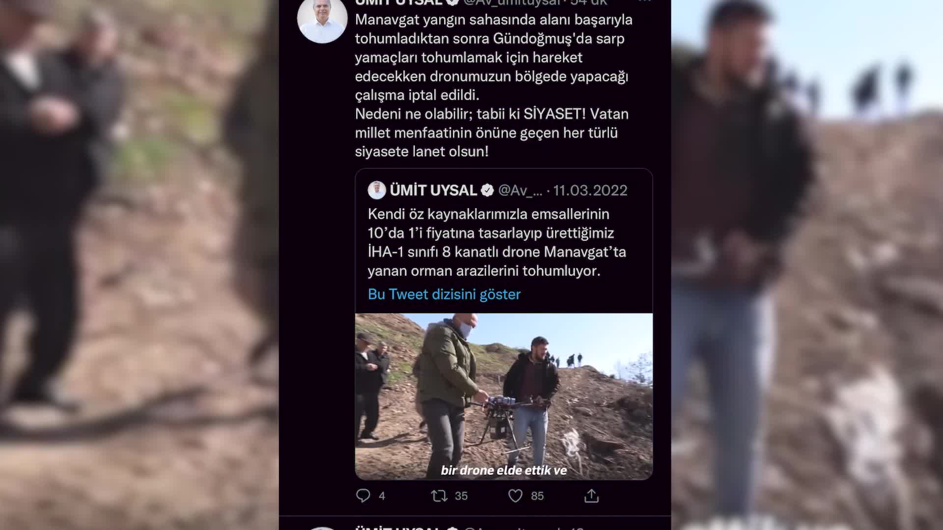 MURATPAŞA BELEDİYE BAŞKANI UYSAL'DAN AĞAÇLANDIRMA ÇALIŞMALARININ İPTALİNE SERT TEPKİ: "BÖYLE SİYASETE LANET OLSUN"
