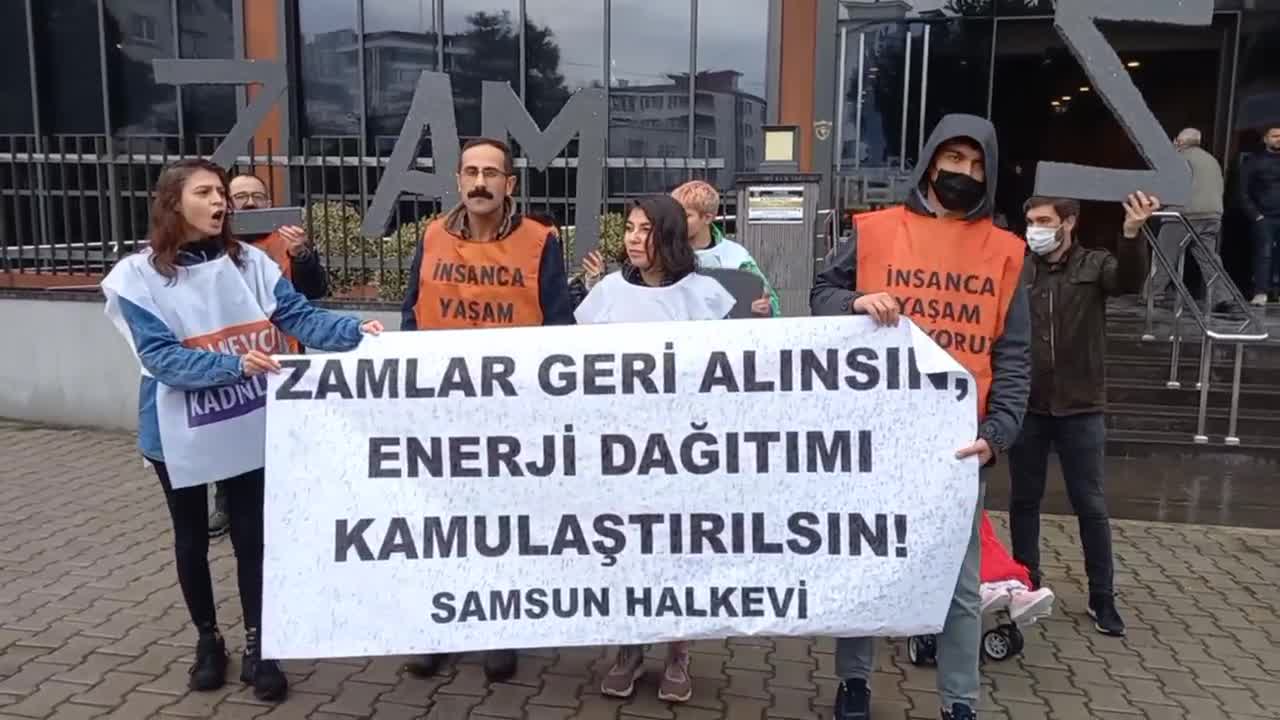 DOĞAL GAZA YAPILAN ZAMLAR SAMSUN'DA PROTESTO EDİLDİ