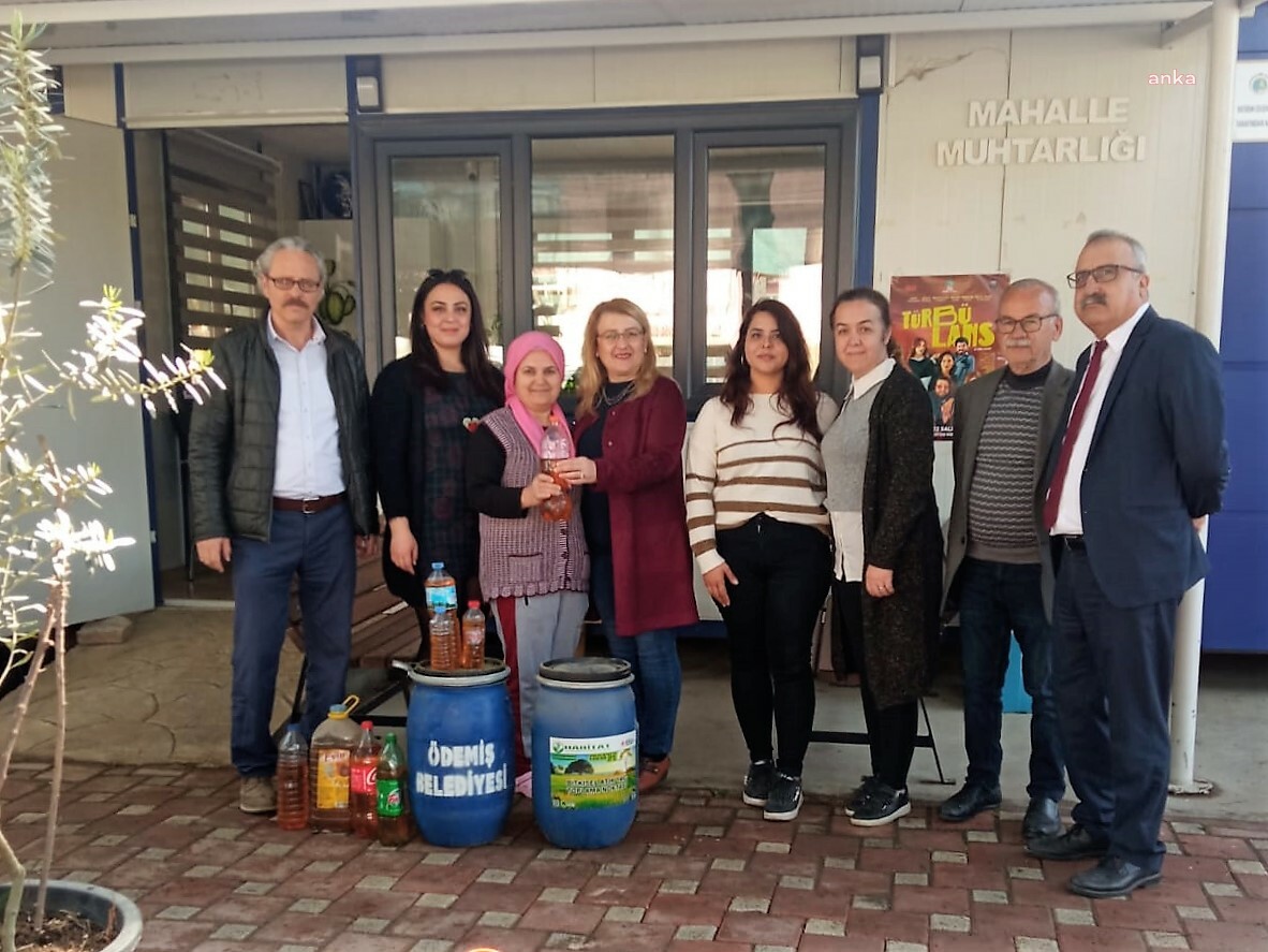 TEMİZ BİR ÇEVRE İÇİN ÖDEMİŞ’TE BİTKİSEL ATIK YAĞLAR TOPLANIYOR