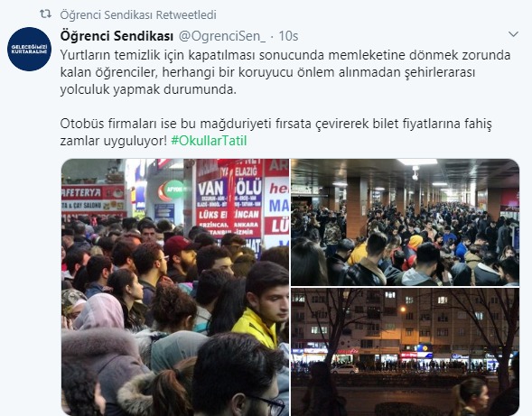 ÖĞRENCİ SENDİKASI: OTOBÜS FİRMALARI FAHİŞ ZAM YAPTI