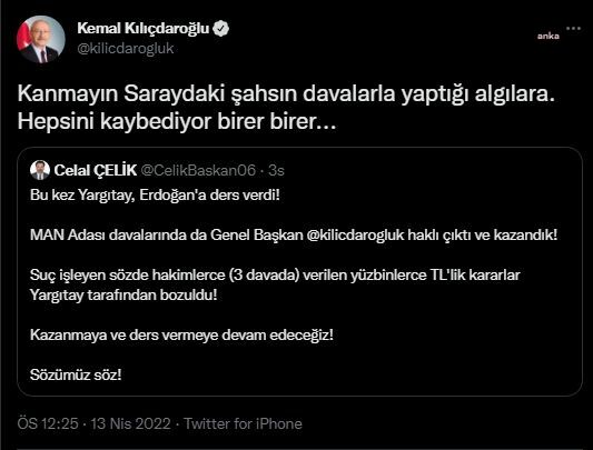 KILIÇDAROĞLU'NDAN ERDOĞAN’A DAVA YORUMU: “HEPSİNİ KAYBEDİYOR BİRER BİRER”