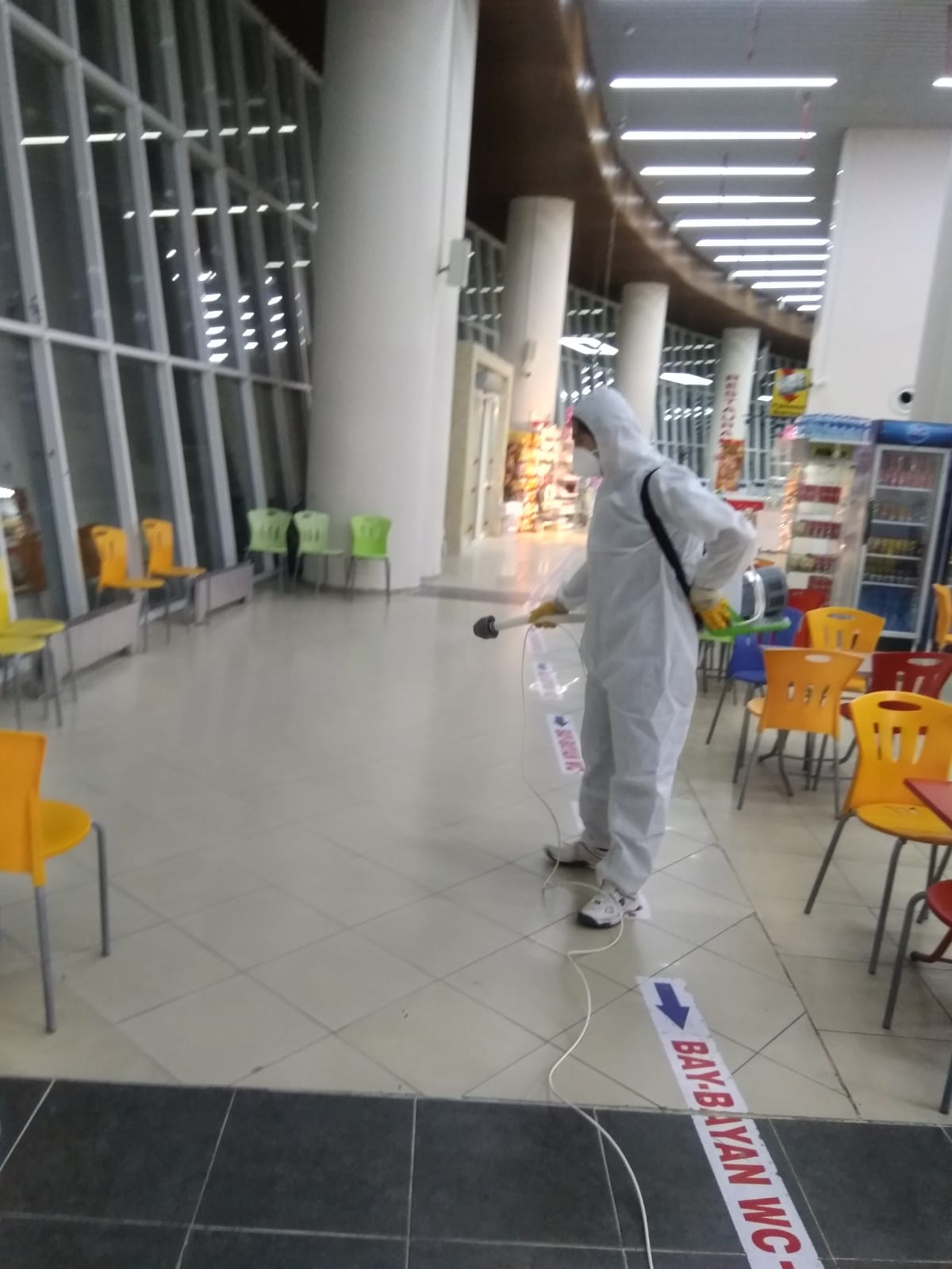 BURDUR OTOGARINDA DEZENFEKTE ÇALIŞMASI