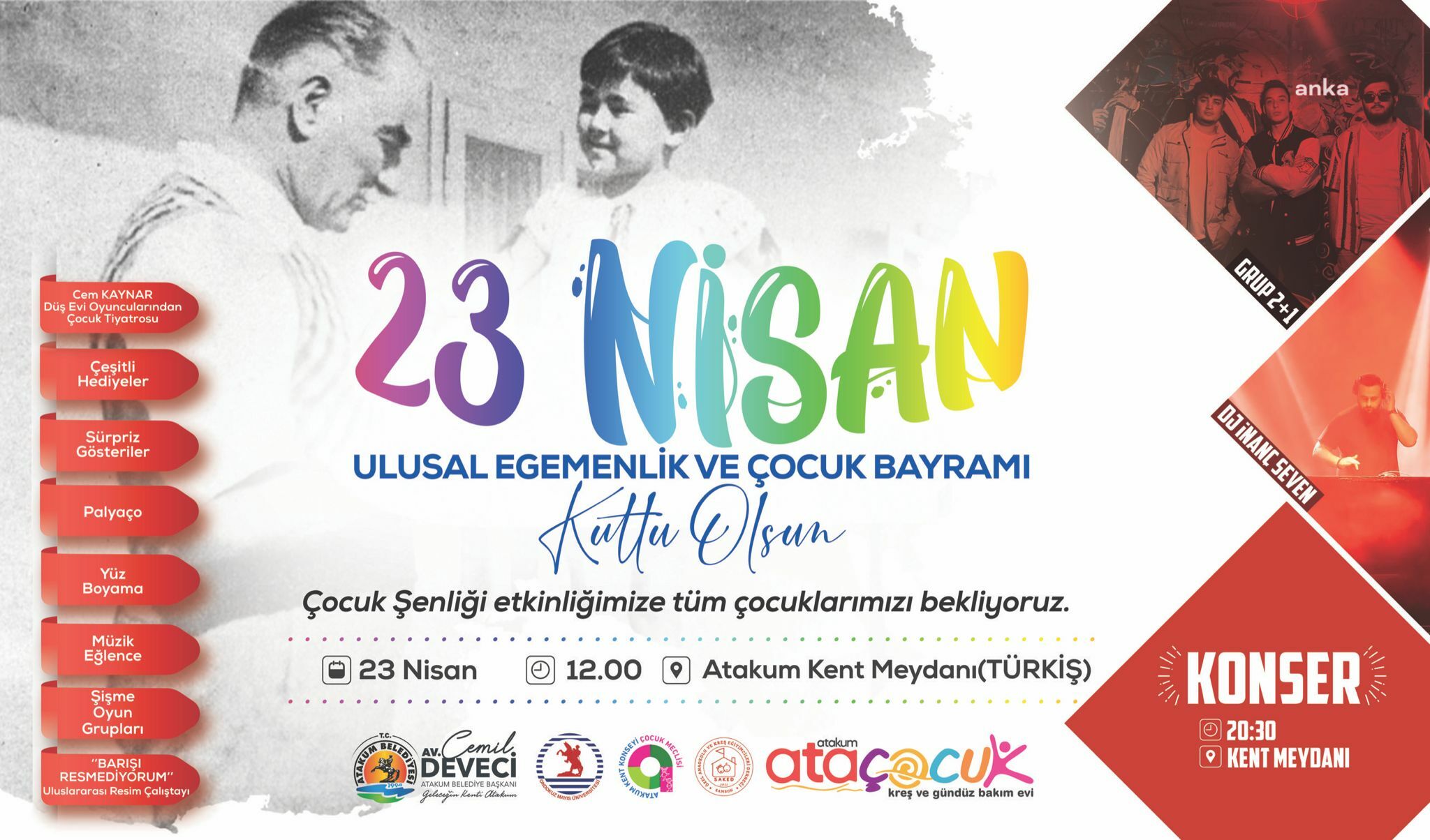 ATAKUM BELEDİYESİ’NDEN 23 NİSAN’DA “ÇOCUK ŞENLİĞİ”