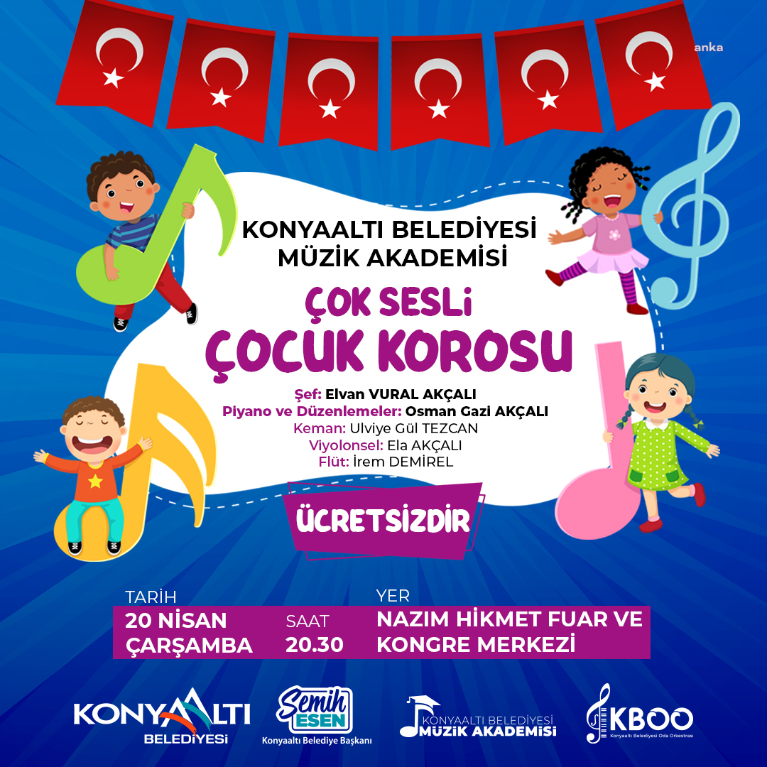 KONYAALTI BELEDİYESİ ÇOCUK KOROSU MÜZİKSEVERLERLE BULUŞUYOR