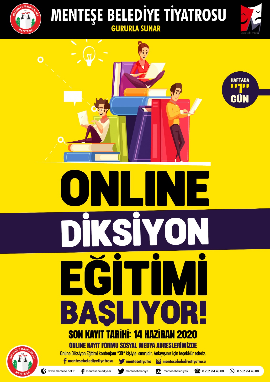 MENTEŞE BELEDİYESİ'NDEN ONLINE DİKSİYON EĞİTİMİ