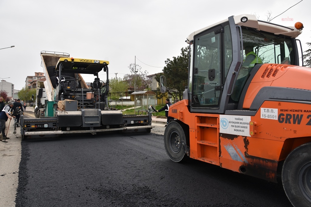 TEKİRDAĞ BÜYÜKŞEHİR'DEN ÇERKEZKÖY’DE 1500 TON SICAK ASFALT SERİMİ